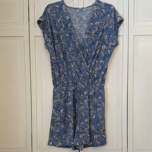 Mia & Tess Floral Blue Shorts Romper